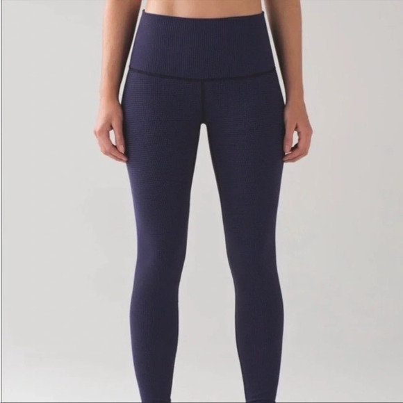 Lululemon Wunder Under Roll Down Diamond Dot Leggings - Picture 1 of 7